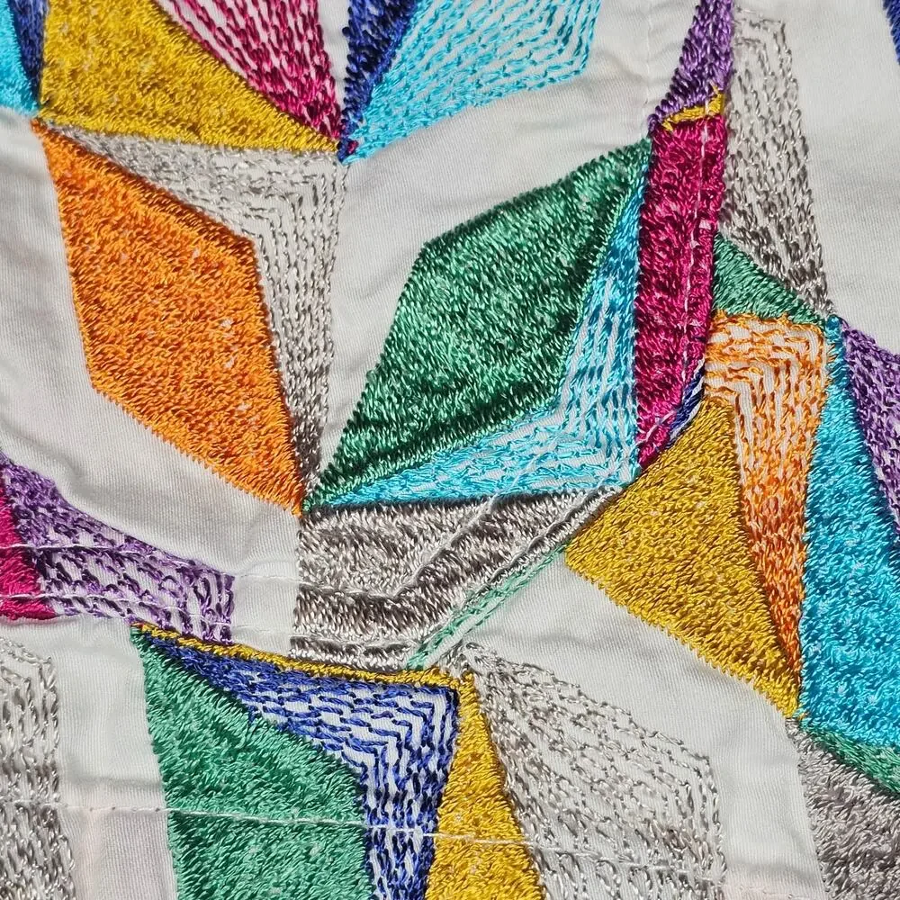 Willa Story Palmer Pull-On Shorts in Multicolor Embroidery Size XS